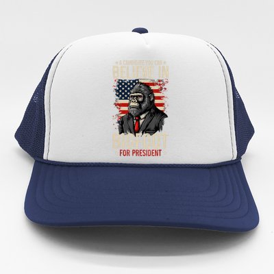 Bigfoot For President Election 2024 Funny Vote Sasquatch Usa Trucker Hat