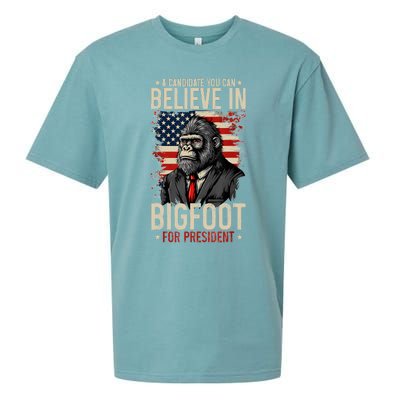 Bigfoot For President Election 2024 Funny Vote Sasquatch Usa Sueded Cloud Jersey T-Shirt