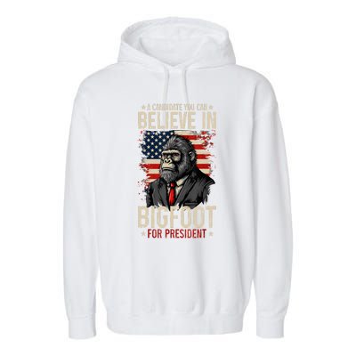 Bigfoot For President Election 2024 Funny Vote Sasquatch Usa Garment-Dyed Fleece Hoodie