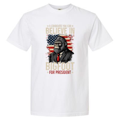 Bigfoot For President Election 2024 Funny Vote Sasquatch Usa Garment-Dyed Heavyweight T-Shirt