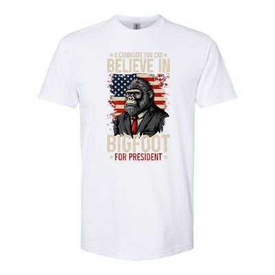 Bigfoot For President Election 2024 Funny Vote Sasquatch Usa Softstyle CVC T-Shirt