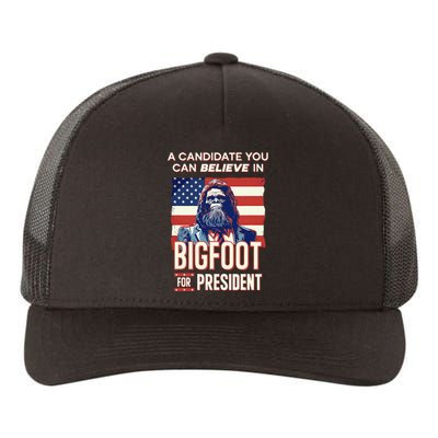 Bigfoot For President Election Vote Sasquatch USA Yupoong Adult 5-Panel Trucker Hat