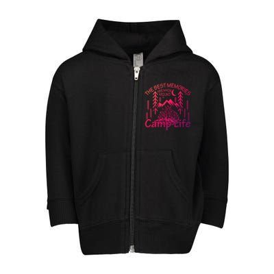 Bonfires Fire Pit Camping Best Memories Made Around Campfire Funny Gift Toddler Zip Fleece Hoodie