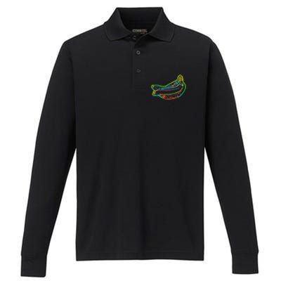 Banana Fruit Pop Art Gift Performance Long Sleeve Polo