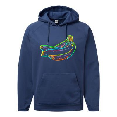 Banana Fruit Pop Art Gift Performance Fleece Hoodie