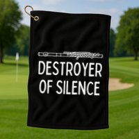 Best Flute Player Band Music Flautist Funny Flute Golf Towel