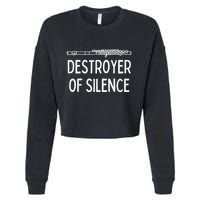 Best Flute Player Band Music Flautist Funny Flute Cropped Pullover Crew