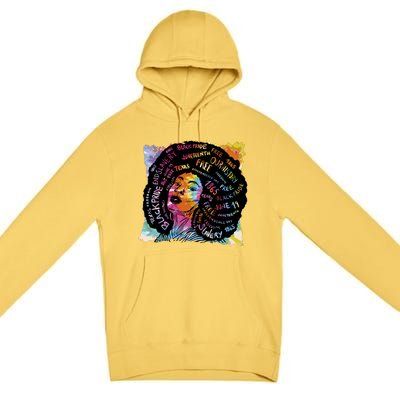 Black Female Pride Afro Premium Pullover Hoodie