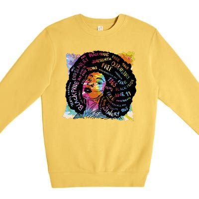 Black Female Pride Afro Premium Crewneck Sweatshirt