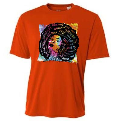 Black Female Pride Afro Cooling Performance Crew T-Shirt