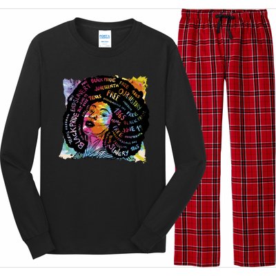 Black Female Pride Afro Long Sleeve Pajama Set