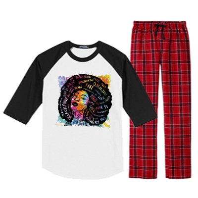 Black Female Pride Afro Raglan Sleeve Pajama Set