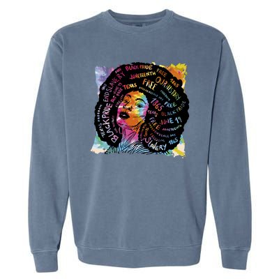 Black Female Pride Afro Garment-Dyed Sweatshirt