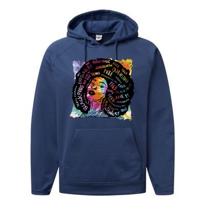 Black Female Pride Afro Performance Fleece Hoodie