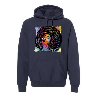 Black Female Pride Afro Premium Hoodie