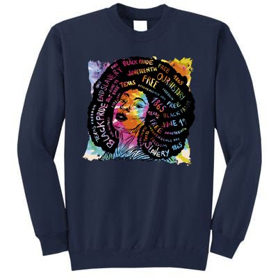 Black Female Pride Afro Tall Sweatshirt