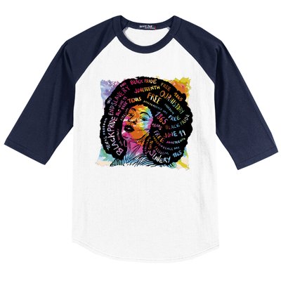 Black Female Pride Afro Baseball Sleeve Shirt