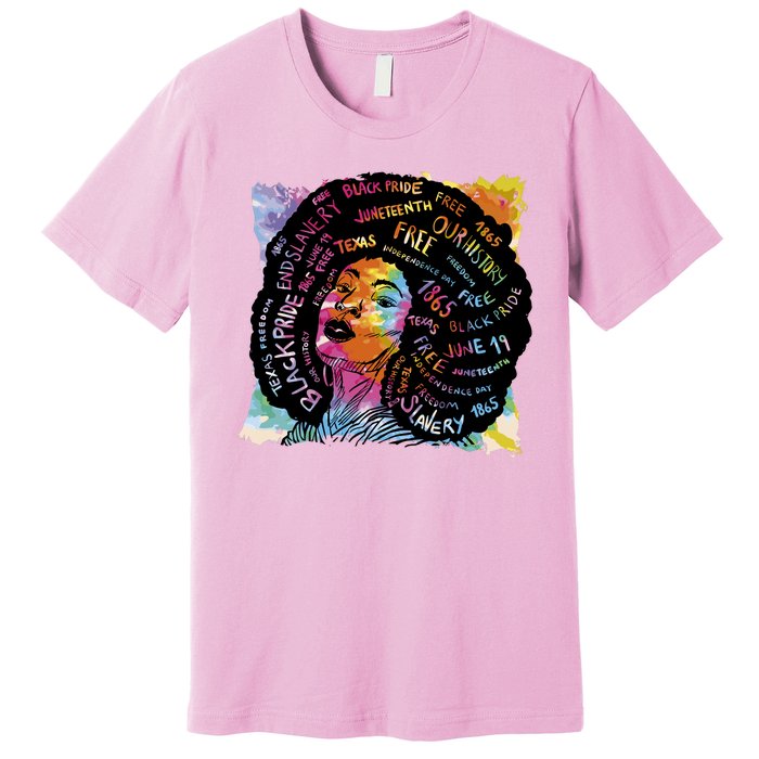 Black Female Pride Afro Premium T-Shirt