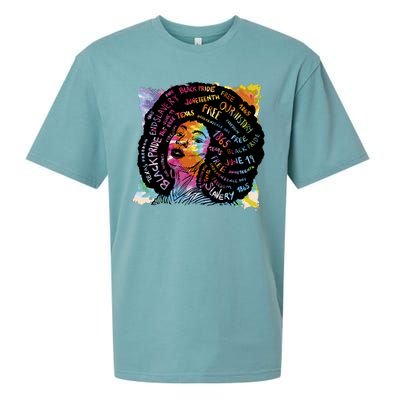 Black Female Pride Afro Sueded Cloud Jersey T-Shirt