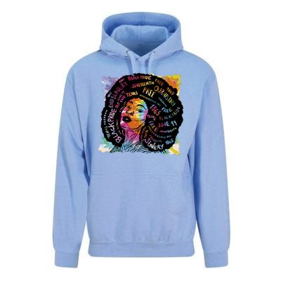 Black Female Pride Afro Unisex Surf Hoodie