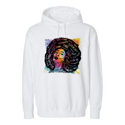 Black Female Pride Afro Garment-Dyed Fleece Hoodie