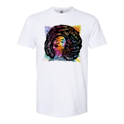 Black Female Pride Afro Softstyle CVC T-Shirt