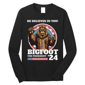 Bigfoot For President 2024 Long Sleeve Shirt