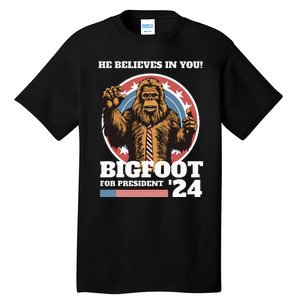 Bigfoot For President 2024 Tall T-Shirt