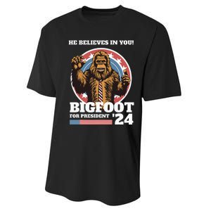 Bigfoot For President 2024 Performance Sprint T-Shirt