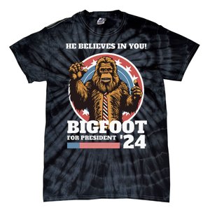 Bigfoot For President 2024 Tie-Dye T-Shirt