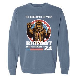 Bigfoot For President 2024 Garment-Dyed Sweatshirt