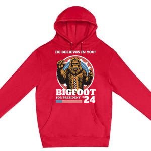 Bigfoot For President 2024 Premium Pullover Hoodie