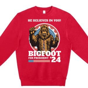 Bigfoot For President 2024 Premium Crewneck Sweatshirt