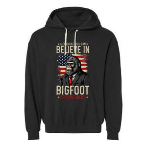 Bigfoot For President Election 2024 Funny Vote Sasquatch USA Garment-Dyed Fleece Hoodie