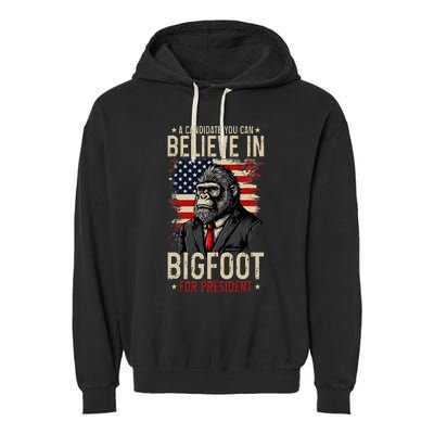 Bigfoot For President Election 2024 Funny Vote Sasquatch USA Garment-Dyed Fleece Hoodie