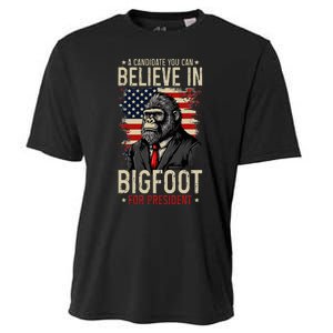 Bigfoot For President Election 2024 Funny Vote Sasquatch USA Cooling Performance Crew T-Shirt