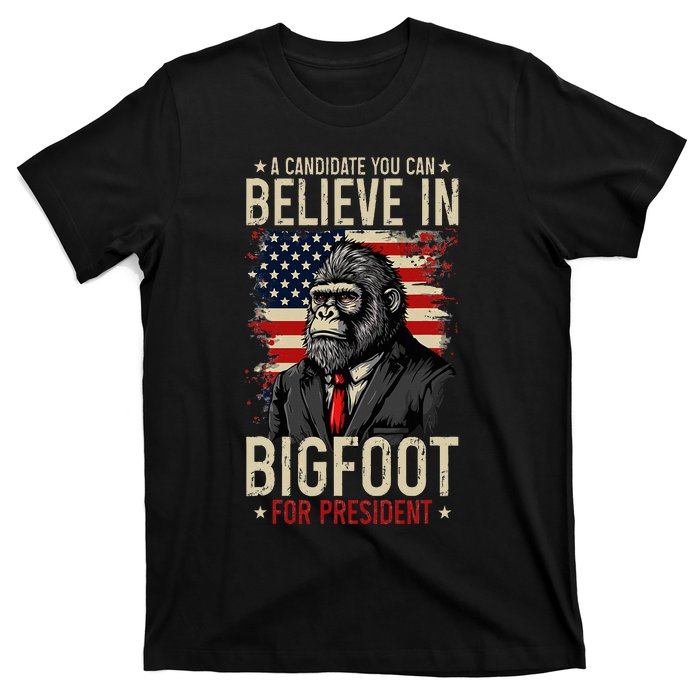 Bigfoot For President Election 2024 Funny Vote Sasquatch USA T-Shirt