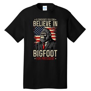 Bigfoot For President Election 2024 Funny Vote Sasquatch USA Tall T-Shirt