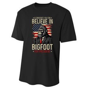 Bigfoot For President Election 2024 Funny Vote Sasquatch USA Performance Sprint T-Shirt