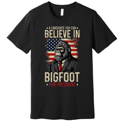 Bigfoot For President Election 2024 Funny Vote Sasquatch USA Premium T-Shirt