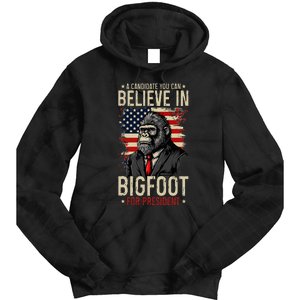 Bigfoot For President Election 2024 Funny Vote Sasquatch USA Tie Dye Hoodie