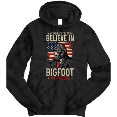 Bigfoot For President Election 2024 Funny Vote Sasquatch USA Tie Dye Hoodie