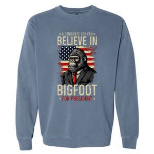 Bigfoot For President Election 2024 Funny Vote Sasquatch USA Garment-Dyed Sweatshirt