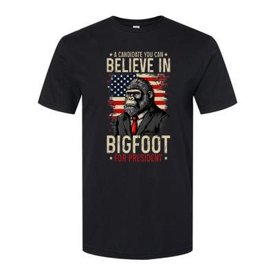 Bigfoot For President Election 2024 Funny Vote Sasquatch USA Softstyle CVC T-Shirt