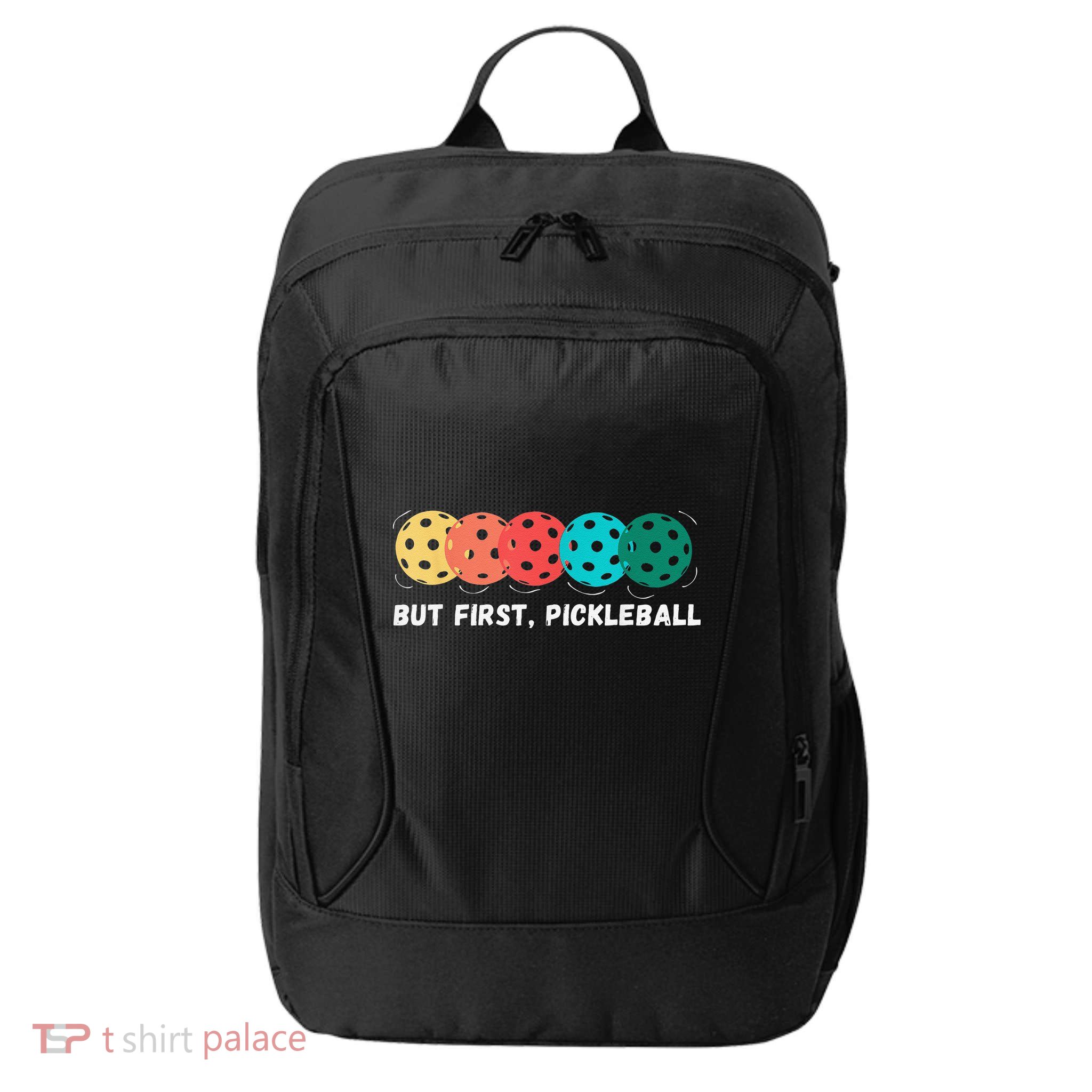 But First Pickleball, Funny Vintage Pickleball Player City Backpack