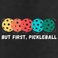 But First Pickleball, Funny Vintage Pickleball Player Golf Towel