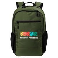 But First Pickleball, Funny Vintage Pickleball Player Backpack