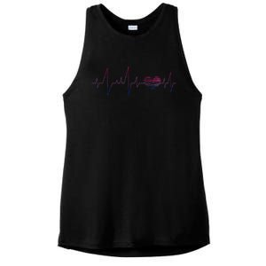 Bisexual Flag Queer Bi Pride Gift Lgbt Heartbeat Bisexual Ladies PosiCharge Tri-Blend Wicking Tank