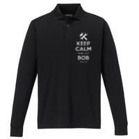 Bob Fix Quote Funny Birthday Personalized Name Gift Idea Performance Long Sleeve Polo