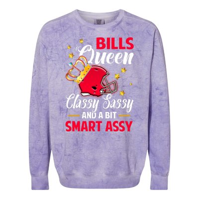 Buffalo Football Queen Classy Sassy And A Bit Smart Assy Colorblast Crewneck Sweatshirt